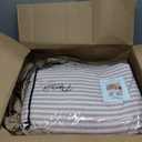Timeless Ticking Striped Red Luxury King Quilt, 105" L x 120" W, Oversized, Hand Quilted Bedding, Holiday and Christmas Bedroom
