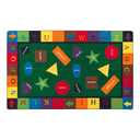 Flagship Carpets Simple Shapes Educational Carpet Rug for Home or School Learning Area, Classroom, Kid's Bedroom or Playroom, 7'6" x 12', Primary