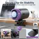 2026 Personal Portable Car Clip-On Air Conditioner Fan with 360 Rotation 199 Speeds Adjustable USB Rechargeable LED Display for Office Car Outdoor Beach (Pink)