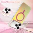 OOK Magnetic Color-Shifting Iridescent Case for iPhone 17 Pro Max, Pink | Compatible with MagSafe, Fluorescent Glitter Bling Shockproof Cover for Women & Girls