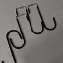 FYY Over the Door Hooks, 4 Pack Door Hangers Hooks with Rubber Prevent Scratches Heavy Duty Organizer Hooks for Living Room, Bathroom, Bedroom, Kitchen Hanging Clothes, Towels, Hats, Coats, Bags Black