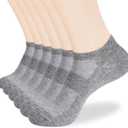 Corlap Women's Ankle Cotton Socks - No Show Low Cut Athletic Running Soft Thin White Socks 6 Pairs (Gray), Size: 7-9