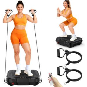 Vibration Plate Exercise Machine for Lymphatic Drainage, Vibration Platform for Weight Loss, 400 Lbs Capacity Shake Plate Full Body Workout Vibrate Fitness Platform for Home Women Men (Black)