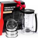 FUNGYAND Pancake Batter Dispenser, 4-Cup Set with Muffin Rings & Spatula - Ideal for Pancakes, Cupcakes, Waffles, and Muffins, Easy Squeeze Handle