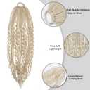 3 in 1 Mixed Elastic Dread Ponytail Hair Extensions, 24" Long Viking Dreadlock Ponytail Hand-braided Mixed Extensions 1PC, 613 Blonde Boho Synthetic Hippie Dreads Style for Girls