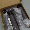 Amagic Grey Flameless Candles with Remote, Flickering Battery Operated Candles with Timer, Acrylic LED Fake Candle for Halloween Home Decor, 3D Wick, D2.2 xH5 5" 6" 7" 8", Set of 5 (Grey & Warm Yellow Light)