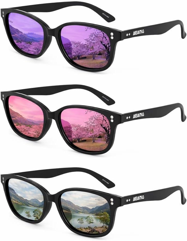 Polarized Sunglasses for Teens – UV400,Color Mirror Lenses,Matte Frame for Small Faces,Cycling & Outdoor