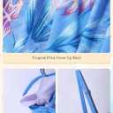 Girls Swimsuit One Piece Swimwear Top with Tropical Print Cover Up Skirt Girls Bathing Suit 7-16 Years (9-10 Years, Blue)