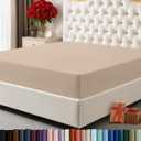 Utopia Bedding Full Fitted Sheet - Bottom Sheet - Deep Pocket - Soft Microfiber - Shrinkage and Fade Resistant - Easy Care -1 Fitted Sheet Only (Beige)