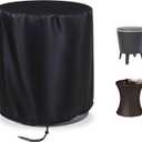 Fenghome Round Patio Cool Bar Table Cover, Waterproof Fade Resistant Fabric with Drawstrings for Small Coffee Cocktail Outdoor Furniture Side Tables, Diameter 20.5 x Height 23 Inches (Black)