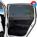 Ovege Car Window Shade 2pcs -Car Side Window Sun Shade Baby UV Protection Privacy Suction Magnetic (Back Seat 2pcs), Semi-Transparent