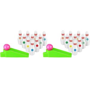 Kathfly Bowling Party Favors for Kids Mini Game with Miniature Bowl Pins Ramp Bowl Ball Tabletop Bowling Sets Goodie Bag Fillers for School Classroom Prize Party (2 Set)