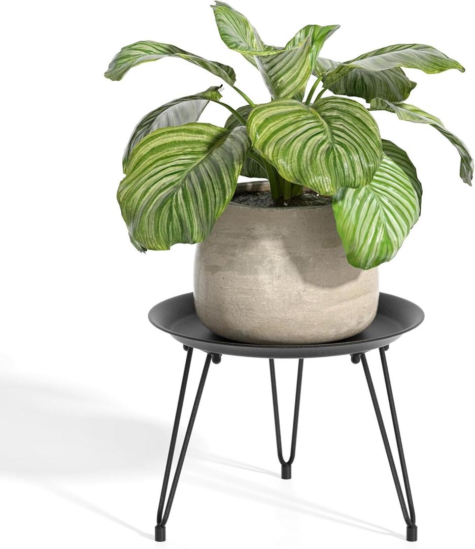 SUEH DESIGN Plant Stand Indoor, Metal Plant Stand Round Plant Table Heavy Duty Plant Stool Flower Pot for Indoor Outdoor Home Decor, 1 Pack Short