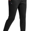 Soothfeel Womens Joggers with Zipper Pockets High Waisted Sweatpants Athletic Leggings Pants for Workout Running Yoga (Large, Black)