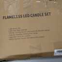 8" 10" 12" x 5" Extra Large Waterproof Outdoor Flameless Candles Battery Operated LED Pillar Candles for Indoor Outdoor Lanterns, Off White, Long Lasting, Set of 3