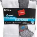 Hanes Men's Hanes Men's Socks, X-temp Cushioned Crew Socks, 12-pack