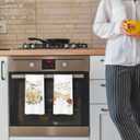 Gold Christmas Kitchen Towels Set - Champagne Gifts Waffle Weave Dish Towels for Kitchen, Have Yourself a Merry Little Christmas Hand Towel, Champagne Gifts Tea Towel, 16x24 Inches Set of 4