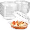 Yoiemivy 40 Pcs 8'' Disposable Pie Containers with Lids Clear Plastic Pie Carrier Round Pie Keeper Storage Dessert Carrier Clamshell Takeout Food Containers for Doughnut Cookies Salad Fruit Vegetable
