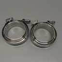 2 X 3 inch Quick Release V Band Clamp with Male Female Flanges 304 Stainless Steel for Turbo Downpipes, 2 Pack