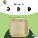 Charity Leaf Disposable Palm Leaf 6" Square Plates (200 pieces) Bamboo Like Serving Platters, Disposable Boards, Eco-Friendly Dinnerware For Weddings, Catering, Events