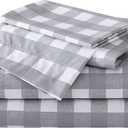 Eddie Bauer - King Sheets, Cotton Percale Bedding Set, Crisp & Cool Home Decor (Lakehouse Plaid, King)