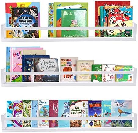 Amazon.com: AZSKY Classic Nursery Book Shelves White Wall Book Shelves Kids Bookshelf for Bedroom Bathroom Dcor Wall Ledge Shelves 36 in Hanging Shelves a Set of 3 : Home & Kitchen