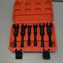 6PCS 3/8" Drive Long Flex Head Injector Fuel Line Socket Wrench Set, Crowfoot Flare Nut Socket Wrench Metric 12mm 14mm 16mm 17mm 18mm 19mm Hydraulic Lines Nuts Bolts Hand Removal Tool