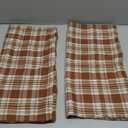 MIULEE Fall Set of 2 Scottish Tartan Plaid Throw Pillow Covers Farmhouse Classic Decorative Outdoor Square Cushion Cases for Halloween Thanksgiving Decor Sofa Couch 20x20 Inch, Brown and White