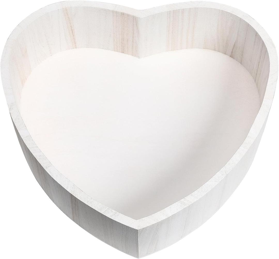 Abaodam Heart Shaped Baby Posing Basket Newborn Photography Prop Wooden Photo Studio Case Lightweight Compact Size 16.38 Inch