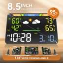 WiFi Weather Station, 8.5 Inch LED Display Indoor Outdoor Wireless Smart Weather Station with Atomic Clock, Temperature Humidity Monitor, No App Required, Browser-Based, Dual Power for Home/Office