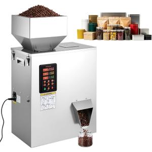VEVOR Powder Filling Machine, 10-500g (0.02-1.1lbs) Automatic Particle Dispenser, High Accuracy, Stainless Steel, Intelligent Weighing Dispensing Filler for Coffee Beans, Grains, Tea, Spices, Silver