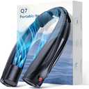 Portable Neck Fan, 6000mAh Personal Fan, 360 Cooling Rechargeable Wearable Fan, 6 Speeds Adjustable Hands Free Fan for Travel Outdoor, Office, Ideal Summer Gifts for Men Women