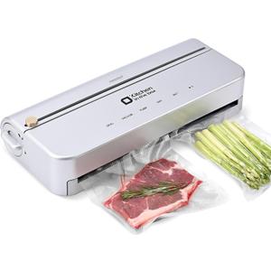Kitchen in the box Smart Vacuum Sealer Machine with Bag & Cutter, One-Touch Food Sealing System with External Vacuum for All Preservation Needs, Includes 5M Bag Rolls, Silver