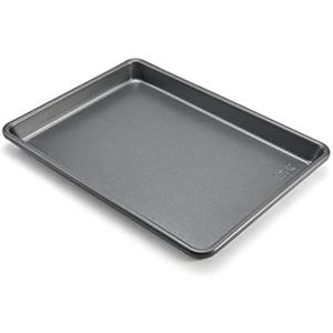 Chicago Metallic Commercial II Non-Stick Small Cookie/Baking Sheet. Perfect for making jelly rolls, cookies, pastries, one-pan meals, and more,12.25 by 8.75, Gray