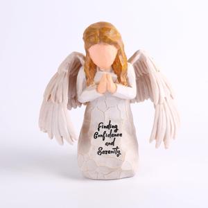 Angel Holding Dog Figurine - Hand Painted Memorial Statue, Pet Loss Sympathy Gifts for Women, Friendship Remembrance Dog Mom Gift (Prayer Angel)