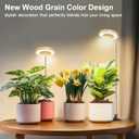 Aokrean Grow Light, 48 LEDs Full Spectrum Plant Lights for Indoor Growing, Height Adjustable Wood Grain Plant Grow Light with Base, 3 Optional Spectrums, Auto Timer 6/12/16Hrs, 5 Brightness