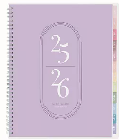 Rileys Academic Planner 2025-2026, Daily, Weekly & Monthly Planner, July 2025 - June 2026, Student Notes Pages, Twin-Wire Binding, Weekly Agenda for School & Work (8 x 6-Inches,Lilac)
