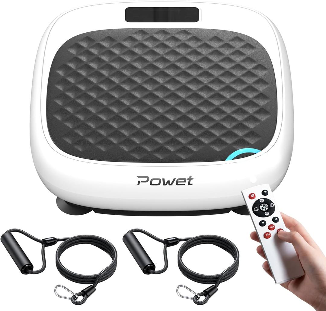POWET Vibration Plate Exercise Machine, Whole Body Workout Vibration Plate for Lymphatic Drainage with 5 Setting Modes, 99 Speed Levels for Weight Loss, Shaping, Toning