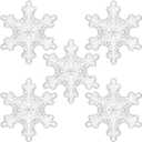 5Pcs 36inch Transparent Snowflake Balloons Christmas Clear Snowflake Foil Mylar Balloons for Winter Wonderland Ice Snow Themed Birthday Party Decorations (Style 1)