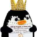 50th Wedding Gifts for Couple/Parents, Funny Penguin Figurine with Card for Husband/Wife/Friends, Gag Golden 50 Year Gift Idea Souvenir Keepsake, Party Favor Decoration Supplies