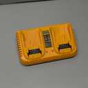 Professional Dual-Port Charger for Dewalt 12V/20V Max Lithium Batteries, Heavy-Duty Fast Charger with 2 USB Ports, Compatible with DCB203 DCB204 DCB205 DCB206 DCB120 DCB127 (Yellow)