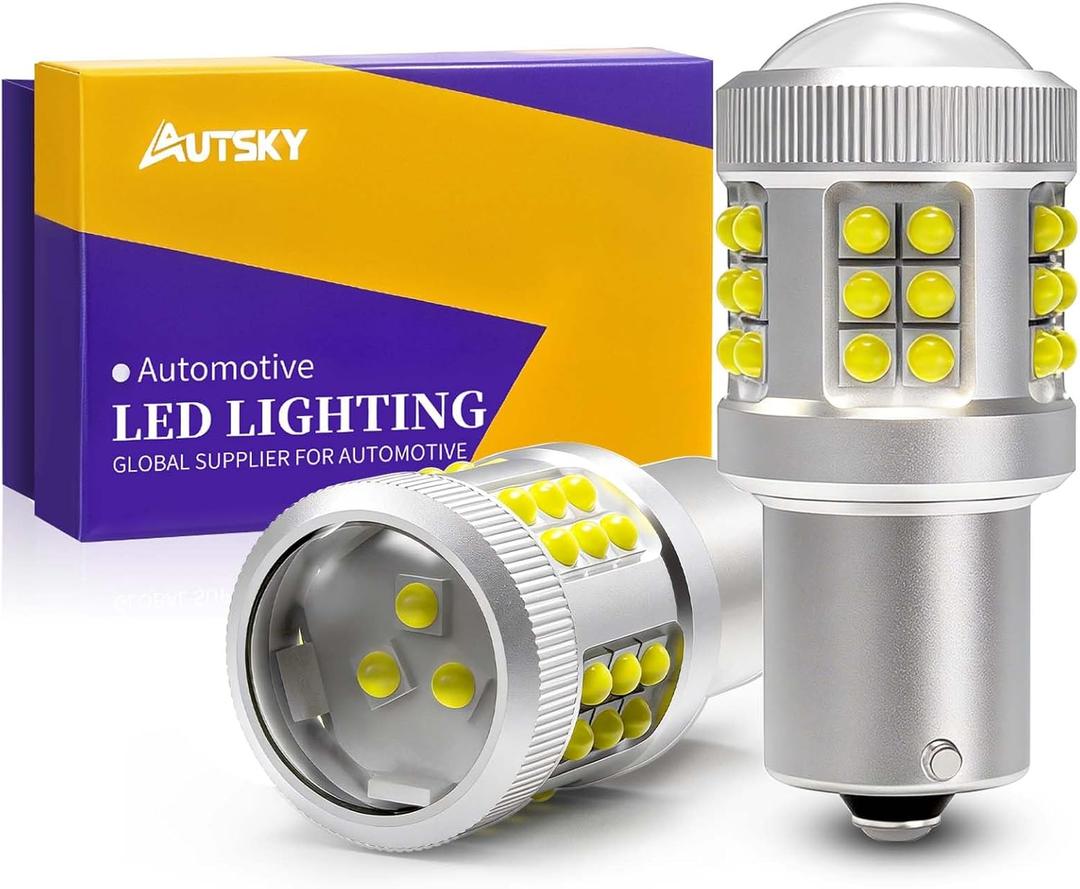 1156 LED Bulb for Turn Signal Tail Brake DRL Parking Light, BA15S 7506 1003 1141 P21W LED Bulbs 6500K Super Bright, Canbus Error Free 33-SMD 3030 Chips (2-Pack)
