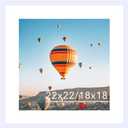 JCJMY 22x22 Picture Frame White with 18x18 Mat, Display Photo 18x18 with Mat or 22 x 22 Without Mat, Wall Hanging Large 22x22 Poster Frame with Shatter Resistant Plexiglass, White