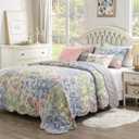Greenland Home Emma Vintage Style Quilt Set, 3-Piece King/Cal King, Gray
