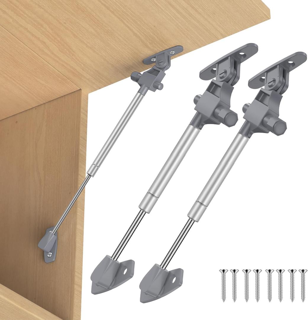 2PCS 100N 10inch Soft Close Hinge Lid Gas Support rods, Pneumatic Struts can Automatically Rise and Fall Slowly, can be Opened and Closed Within The Range of 0-110 Degrees(Silver