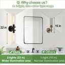 Wall Sconces Set of Two, Hardwired Matte Black Bathroom Sconces Wall Lighting with Clear Glass, Modern Sconces Wall Decor Set of 2 Bathroom Light Fixtures for Mirror Hallway (Bulbs Not Included), 22inch - 2pc