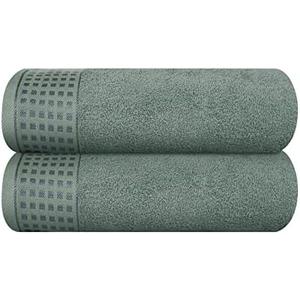 GLAMBURG 100% Cotton 2 Pack Oversized Bath Towel Set 28x55 Inches, Ultra Soft Highly Absorbant Compact Quickdry & Lightweight Large Bath Towels, Ideal for Gym Travel Camp Pool - Jade