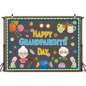 Happy Grandparents Day Photography Backdrop Best Grandpa Grandma Party Decoration Love Grandparents Family Holiday School Decor 7x5ft