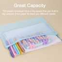 MultiBey 20 Pack A4 Mesh Zipper Pouch Bags with Labels, Waterproof Plastic Zipper Pouches for Organizing Board Games, Puzzles, Documents Office Supply and Home Organizer, 5 Macaron Colors