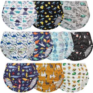 EZ Moms 10 Pack Boys Diaper Covers Plastic Training Pants for Toddlers Reusable Plastic Underwear Covers for Potty Training Breathable Rubber Pants for Babies Soft Waterproof Diaper Cover for Boys 3T